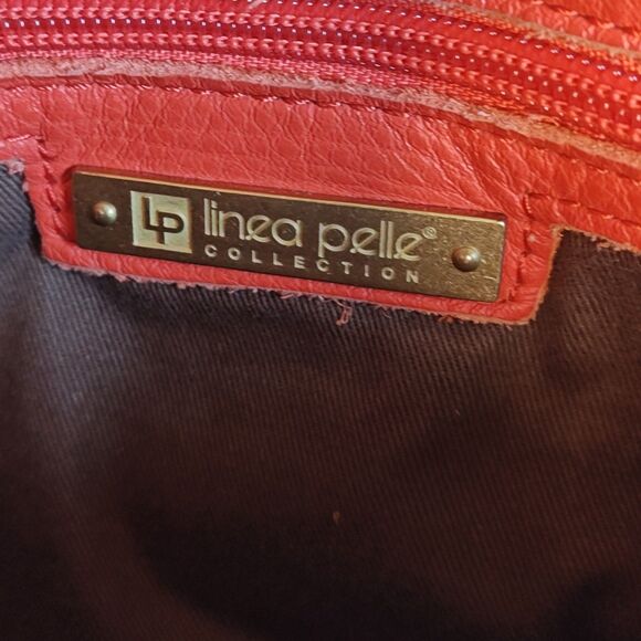 Linea Pelle Collection Crossbody Bag Womens Leather Gold Hardware Adjustable Str - Picture 9 of 13